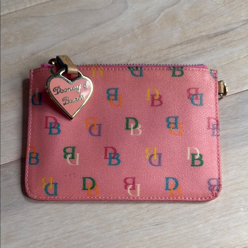 Dooney & Bourke Pink Wristlet with Multicolor Logo